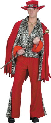 96 pappone rosso e maculato bianco nero con mantellina costume 33207