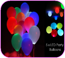 Palloncini LED Luminosi Colori Misti 5 pz