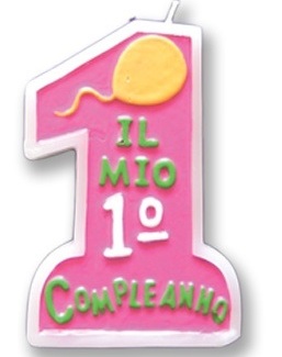 Candela 1 compleanno rosa